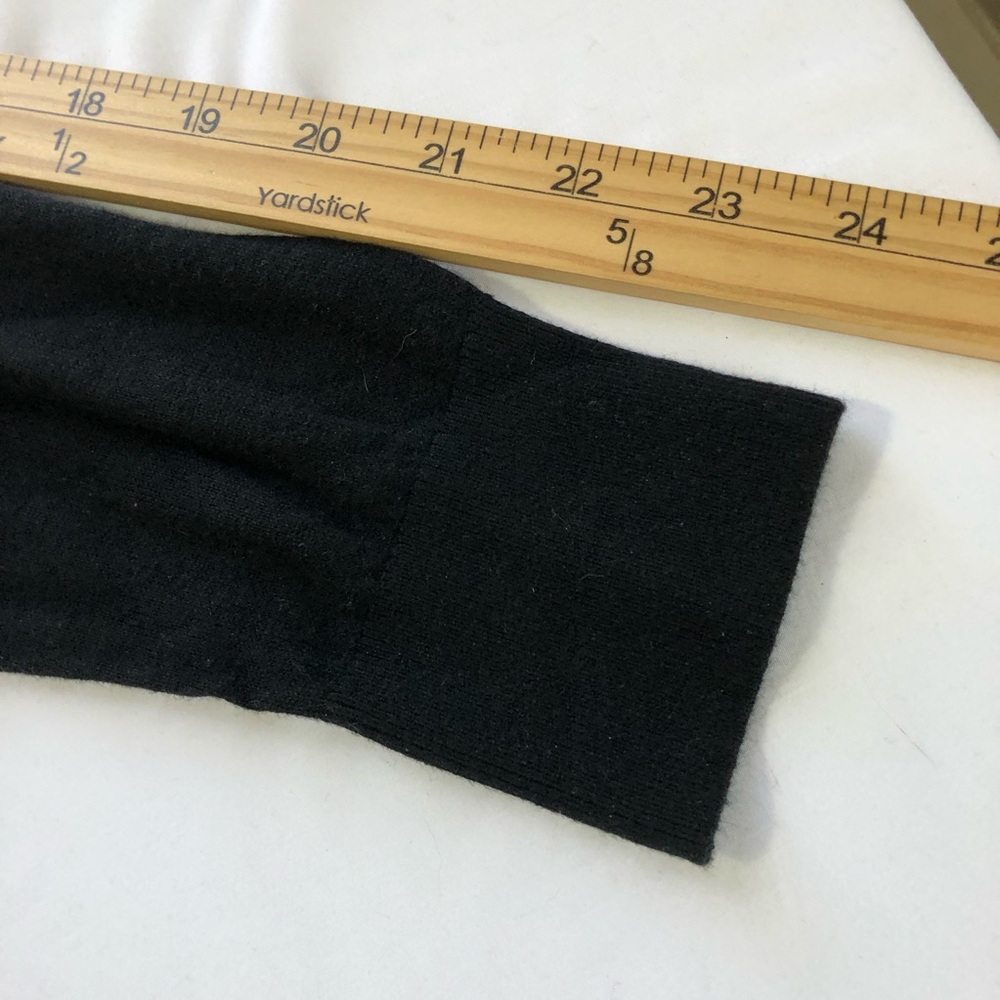 Quince lightweight cotton cashmere women v neck sweater S black basic minimalist - Picture 10 of 11